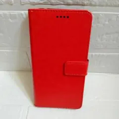 スマホケース　保護ケース　カード入れ　手帳型　赤