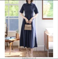 新品・試着のみ】CINEMATIQ 汗染み防止ジップワンピ ネイビー ロング