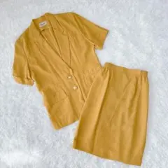 昭和レトロ 70s 80s 半袖ジャケットスカートスーツ セットアップ 9号