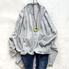 美品 ミズイロインド ドルマンスリーブ Vネック ニット プルオーバー