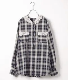 Heather チェックフードレースシャツのサムネイル