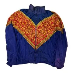 LAUREN BROOKE ナイロンジャケット 2X ネイビー/レッド個性　奇抜