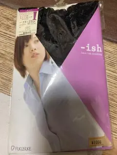 FUKUSUKE レース付ストッキング ブラック　 あみタイツ　ガーター
