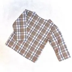 mikistory ブラウン系チェック 長袖シャツ110