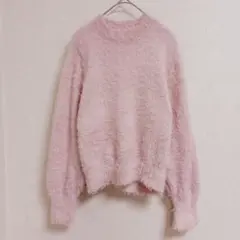 アースミュージック＆エコロジー シャギーニットプルオーバー ピンク