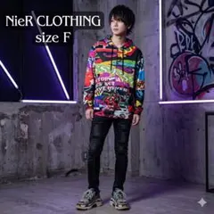 NieR CLOTHING フルジップパーカー 派手 総柄 グラフィック ニーア