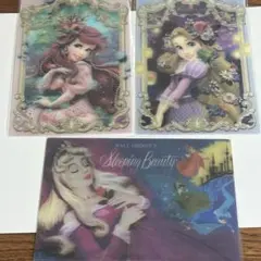 ディズニープリンセス 3Dポストカード アリエル ラプンツェル オーロラ姫