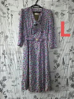 359 Nicole ドット柄 ロングドレス