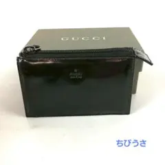 GUCCI グッチ エナメル ポーチ 小物入れ ブラック レディース ブランド