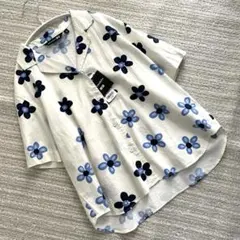 新品タグ付き　ユニクロ　マリメッコ　コラボ　リネンブレンド　オープンカラーシャツ