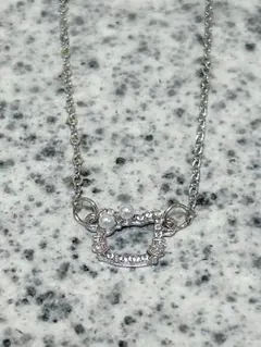 かわいい キラキラ ネックレス 猫モチーフ シルバー