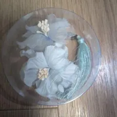 水色 シフォン 花飾り セット