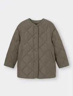 GU ヒートパデッド2WAYオーバーサイズブルゾン オリーブ Lサイズ