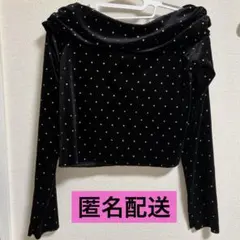 Chico ドット柄オフショルダー長袖トップス F