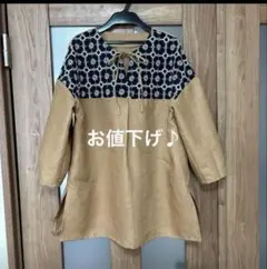 ミナペルホネン　刺繍生地　ブラウス　ハンドメイド ミナペルホネン 刺繍生地 ブラウス ハンドメイド ミナペルホネン