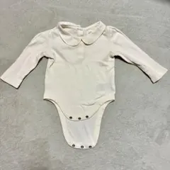 baby GAP 12-18ヶ月 80cm アイボリー 白 襟 ロンパース 長袖