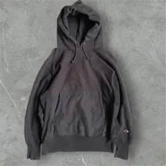 USA製 リバースウィーブ　黄色タグ　フェード無地パーカー　M 目なし　単タグ