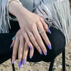フィンガースーツ　ネイルチップ 紫　100枚シールタイプ