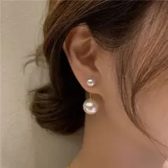 「ラスト2点」大粒パールピアス S925 上品 可愛い ゴールド レディース