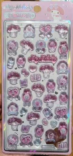 海外正規品 ライセンス マイメロ 立体シール ボンボンドロップシール