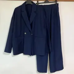 ネイビー ダブルボタン セットアップ