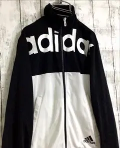 【adidas】デカロゴ ジャージ トラックジャケット 白×黒 S