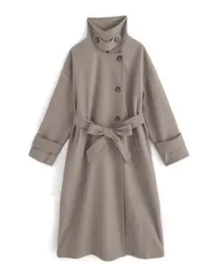 襟2wayリボンベルト付きロングコート