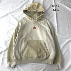 ナイキ ACG プルオーバーパーカー ベージュ系 XL センターロゴ