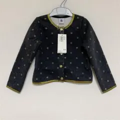 新品 プチバトー ゴールド カーディガン 3ans 95cm 星柄 裏起毛