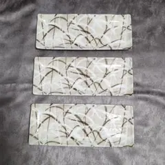 *未使用*たち吉 草文焼物皿 角皿 長角皿 長皿 3枚 セット 和食 花数寄