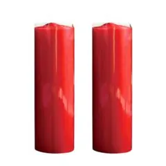 ろうそく キャンドル 照明 特太サイズ レッド 2本セット 家庭用 防災 備え