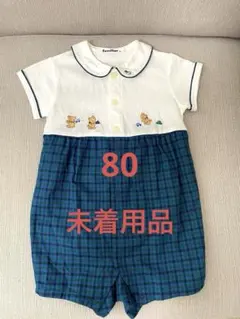 新品未着用品❗️ファミリア半袖襟付きカバーオール　ロンパース　チェック　フォーマル