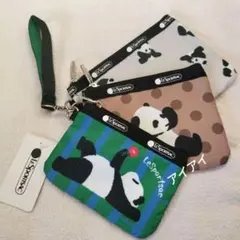 新品　3連ポーチ　レスポートサック　パンダ