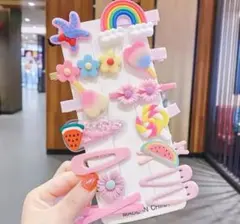 カラフルフルーツ花デザインヘアピン12個セット