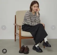 しまむら mysa closet ローファースニーカー 黒 L厚底 新品タグ付きのサムネイル