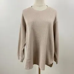 訳あり UNIQLO ユニクロ ワッフルオーバーサイズクルーネックT トップス