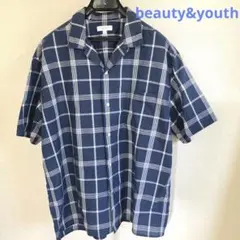 BEAUTY&YOUTH オープンカラーチェックシャツ Lサイズ
