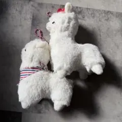 アルパカ ぬいぐるみ ストライプ　2体セット