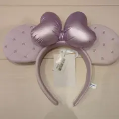 ディズニー　カチューシャ　キルティング　パープル　紫　新品　匿名　ミニーちゃん