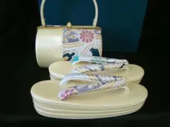 新品 振袖・訪問着用 合皮 フリーサイズ 草履・バッグ セット Zs1077