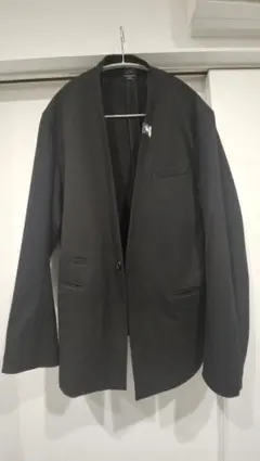 GU×MIHARA YASUHIRO ノーカラージャケット＆テーパードトラウザー 名作コラボ】 GU MIHARAYASUHIRO ノーカラージャケット メンズ XS 黒