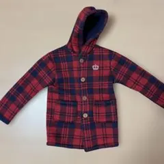 BABY DOLL フード付きコート 120cm 赤・青チェック