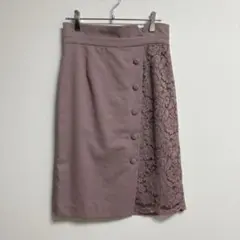 ✨良品✨ プロポーション【Ｍ】スカート レース 膝丈 タイト 巻きスカート