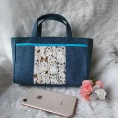 バッグ イン バック / Sトートバッグ (ねこ × デニム)