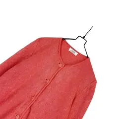 80s モヘア ウール ニット カーディガン ピンク 無地 レトロ ヴィンテージ