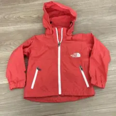 ザノースフェイス　ウィンドブレーカーアウター　100 赤ピンクフード取り外し可能