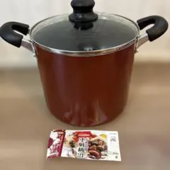 新品　パール金属 ママディナー寸胴鍋 フッ素加工 IH対応ガラス蓋付 21cmのサムネイル