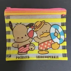 スシロー×はぴだんぶい ファスナーポーチ ポチャッコ あひるのペックル