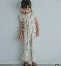 しまむらsoftcheeseソフトチーズ　100㎝　花柄パフスリーブTシャツ美品