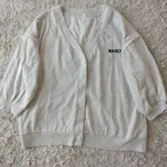 未使用 コルザ ライトグレー 七分袖カーディガン Mサイズ